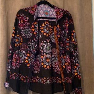Multi colored button down shirt
